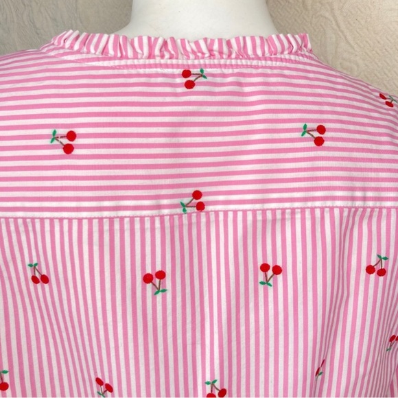 Talbots Cherry Jacquard Popover Women’s Shirt  Medium NWT embroidered cherries - Picture 9 of 11